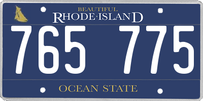 RI license plate 765775