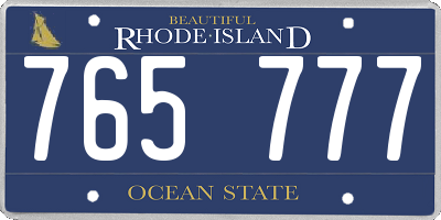 RI license plate 765777