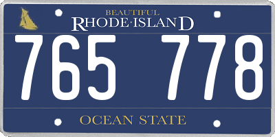 RI license plate 765778