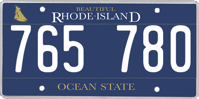RI license plate 765780