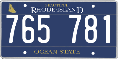 RI license plate 765781
