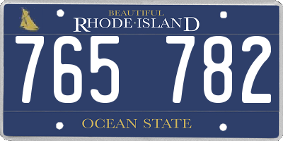 RI license plate 765782