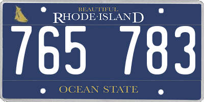 RI license plate 765783