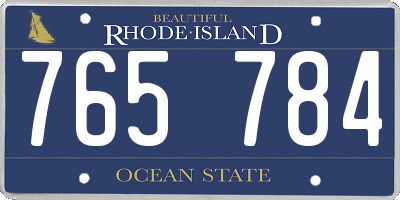RI license plate 765784