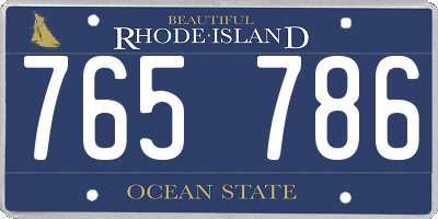 RI license plate 765786