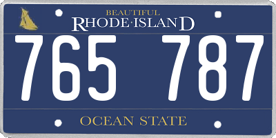 RI license plate 765787