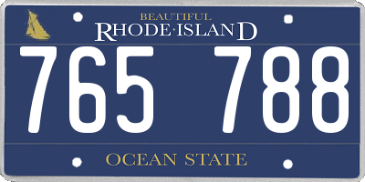 RI license plate 765788