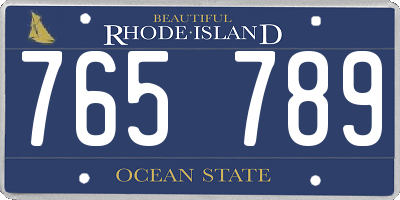 RI license plate 765789