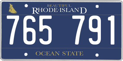 RI license plate 765791