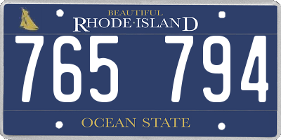 RI license plate 765794
