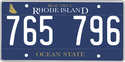 RI license plate 765796