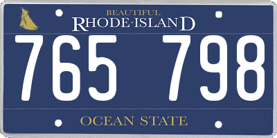 RI license plate 765798