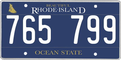 RI license plate 765799