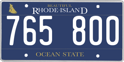 RI license plate 765800