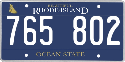 RI license plate 765802
