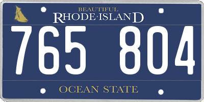 RI license plate 765804