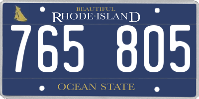 RI license plate 765805