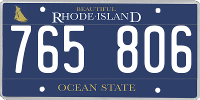 RI license plate 765806