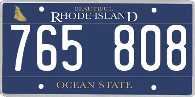 RI license plate 765808
