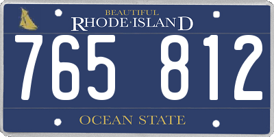 RI license plate 765812