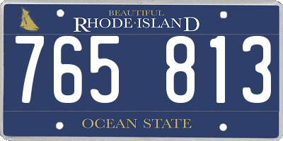 RI license plate 765813