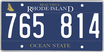 RI license plate 765814