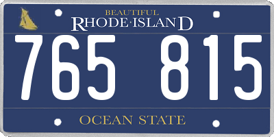 RI license plate 765815