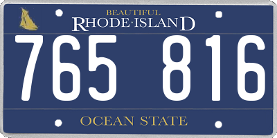 RI license plate 765816