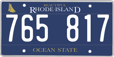 RI license plate 765817