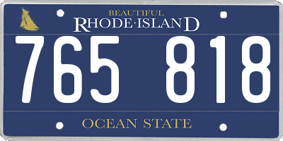 RI license plate 765818