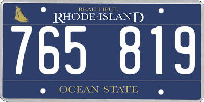 RI license plate 765819