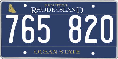 RI license plate 765820