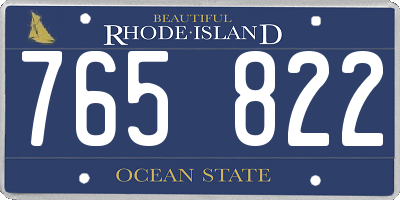 RI license plate 765822