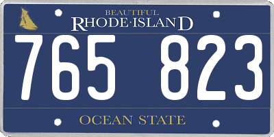 RI license plate 765823