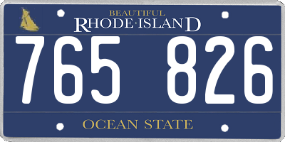 RI license plate 765826