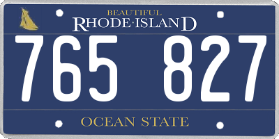 RI license plate 765827