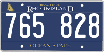 RI license plate 765828