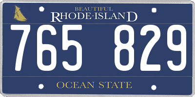RI license plate 765829