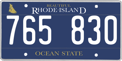 RI license plate 765830
