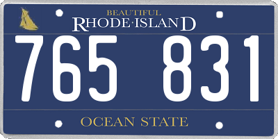 RI license plate 765831