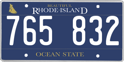 RI license plate 765832