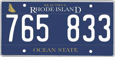 RI license plate 765833