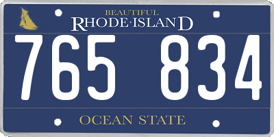 RI license plate 765834