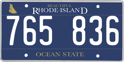 RI license plate 765836