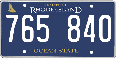 RI license plate 765840