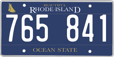 RI license plate 765841