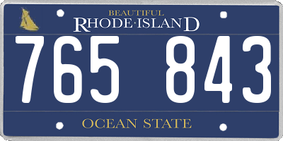 RI license plate 765843
