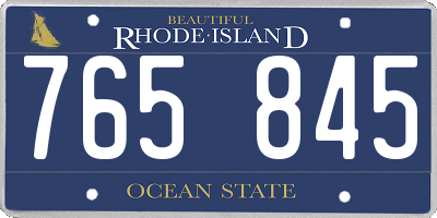 RI license plate 765845