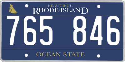 RI license plate 765846