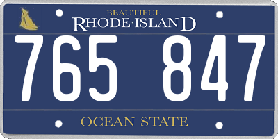 RI license plate 765847